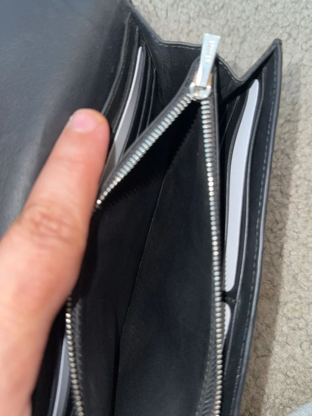 Celine Black Trotteur Calfskin Textured Leather Wallet (Comes with insert)